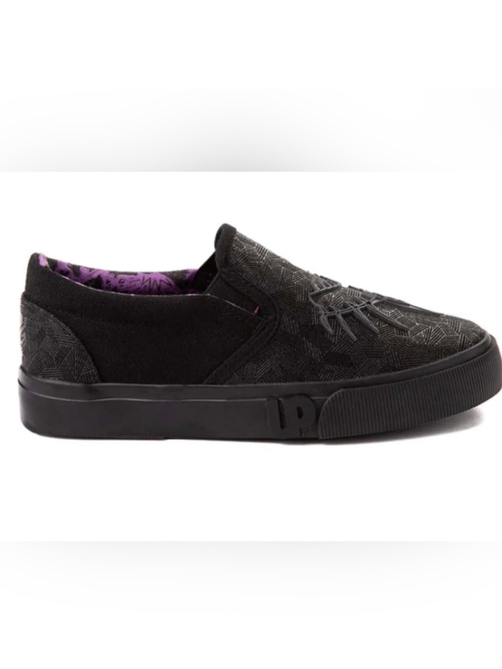 Marvel black purple ground up slip on shoes size 6